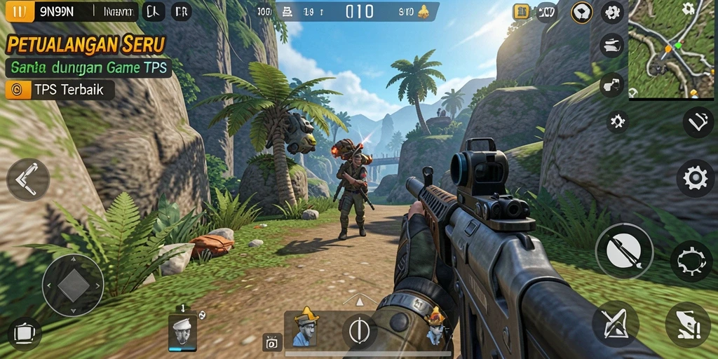 Tangkapan layar menunjukkan aksi seru dalam gameplay TPS 9N9N.