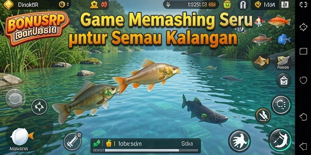 Tampilan gameplay BONUSRP yang menarik dan memukau saat memancing.