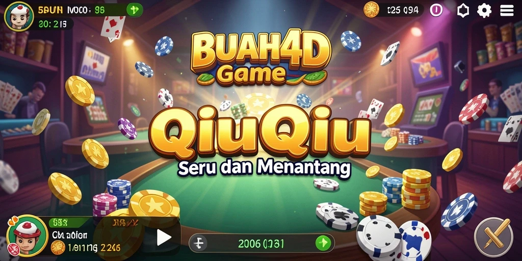 Tampilan gameplay seru BUAH4D dalam permainan QiuQiu.