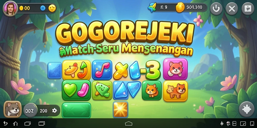 Screenshot gameplay GOGOREJEKI menampilkan keseruan permainan Match-3.