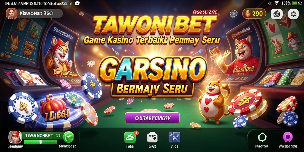 Screenshot gameplay TAWONBET menunjukkan suasana kasino yang menakjubkan.