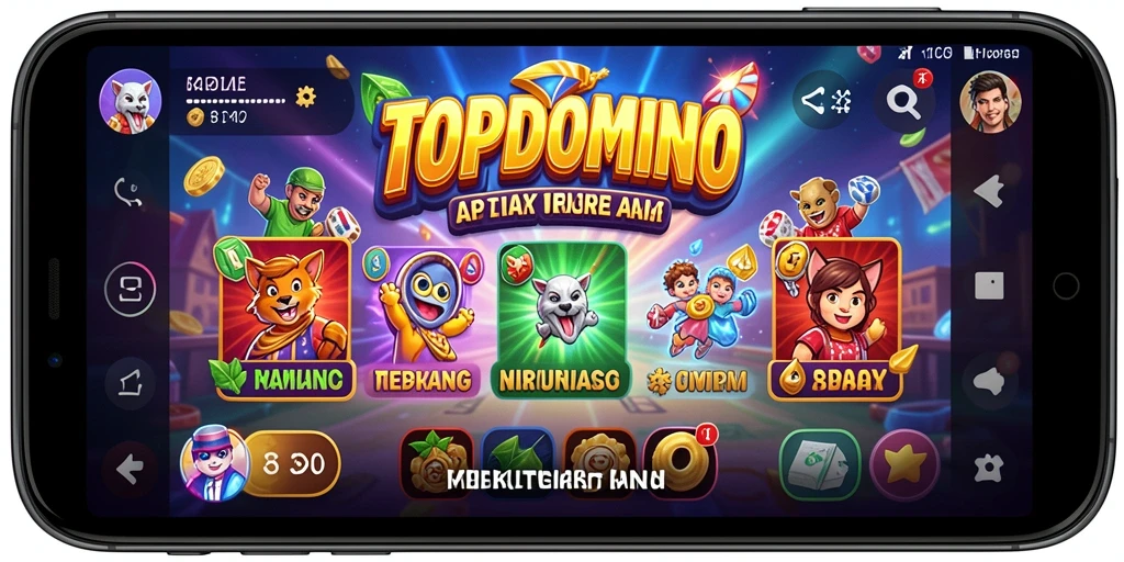 Tampilan utama TOPDOMINO dengan fitur-fitur Utility yang menarik.
